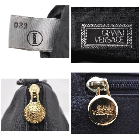 Auth Gianni Versace black leather crossbody/shoulder - Picture 2 of 10